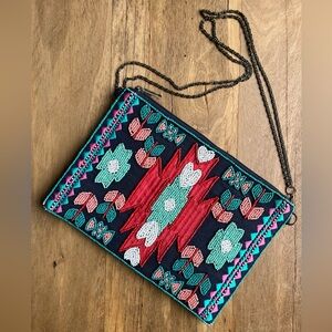 STEVEN by Steve Madden Jessence Beaded Aztec Handbag Clutch